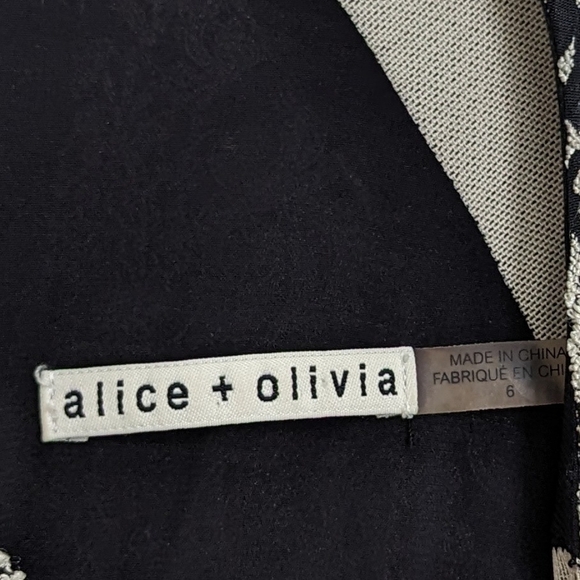 Alice & Olivia Thalia Sleeveless Dress Size 6 Black And White - Picture 5 of 8